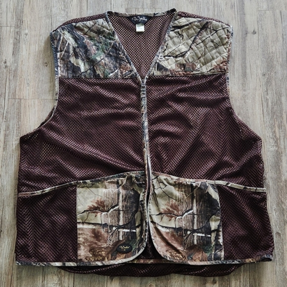 Walls Camo Mens Hunting Mesh Vest Zip Pockets‎ Size XL/2XL Regular